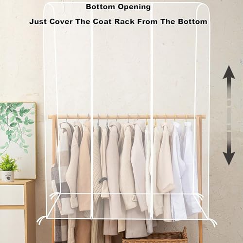 PEVA Clear Garment Bags, Clothes Covers Protecting Dusts with 2 Durable Zipper, Clothing Dustproof & Waterproof Protector Cover(100x50x150cm/39x20x59in)4
