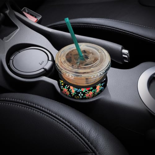Image of YR Reusable Neoprene Insulator Sleeve for Iced Coffee Cups, 3 Pack Coffee Coolies sleeves for Iced & Hot Drinks, Cold Beverage Cooler Compatible with Cold Soda and More (Garden Floral)