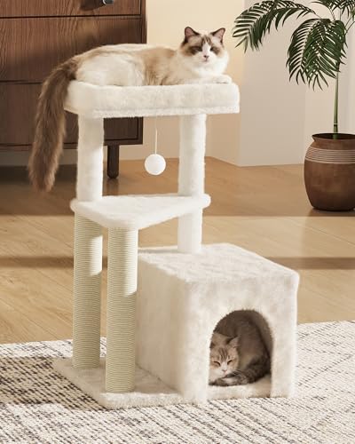 Arbre à chat MeowHomm AMZ_B16 beige pour petits et grands félins