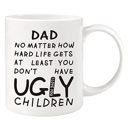 Donse Dad Gifts for Fathers Day from Daughter Son Kids, Funny Ceramic Coffee Mug Gifts for Daddy Papa Grandpa Father in Law Stepdad Husband, Father's Day Birthday Christmas Unique Gifts for Men&Him