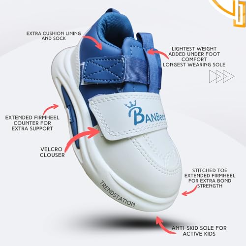 - Kids Athletic Sneakers, Multi Colour, Velcro Strap, Comfort Sports Running Shoes3