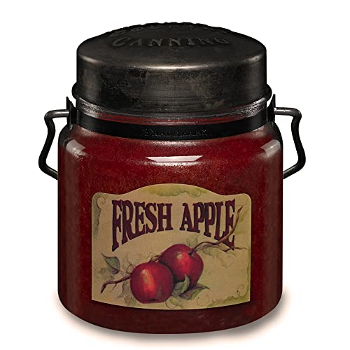Image of McCall's Candles | Fresh Apple | 16 oz Scented Candle | USA-Poured | Vintage Rustic Jar with Carrying Handle | Crisp Orchard Fruit Fragrance