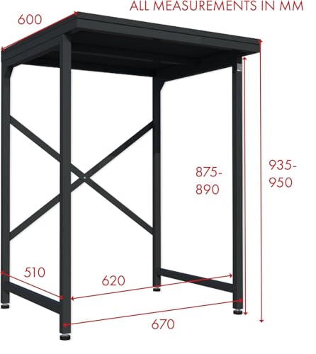 Image of 58601 Handy Stand - Freestanding Worktop & Washing Machine Stand | Multi-Purpose Appliance Stacking Kit & Laundry Pedestal for Garage, Utility Room, or Kitchen