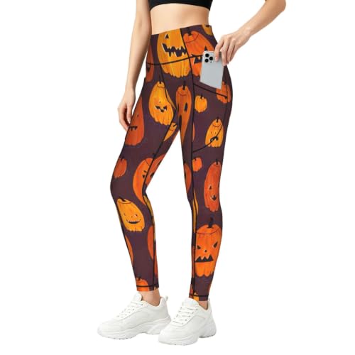 Pantalones de yoga QYUHBNS de Halloween con bolsillos leggings de fitness opacos