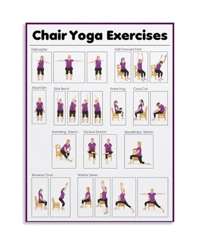 Poster de yoga sur chaise pour seniors toile encadrée 20x30cm pour salon
