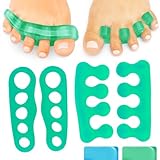 ViveSole Toe Separators for Men & Women Medium (2 Pairs) - Silicone Gel Spreaders - Therapeutic Spa Stretchers for Plantar Fasciitis, Bunions, Overlapping Hammer Toe Spacers - Metatarsal Yoga Cushion