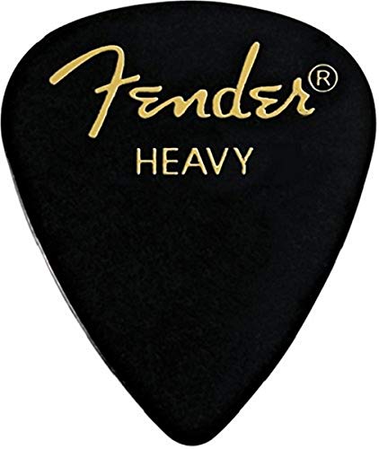 Image of Fender Classic Celluloid Guitar Picks 351 Shape, Guitar Accessories, Black, Heavy, 144-Pack