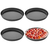 CYEER 4 Stück Tarteform mit Hebeboden 24CM, Quicheform mit Hebeboden...
