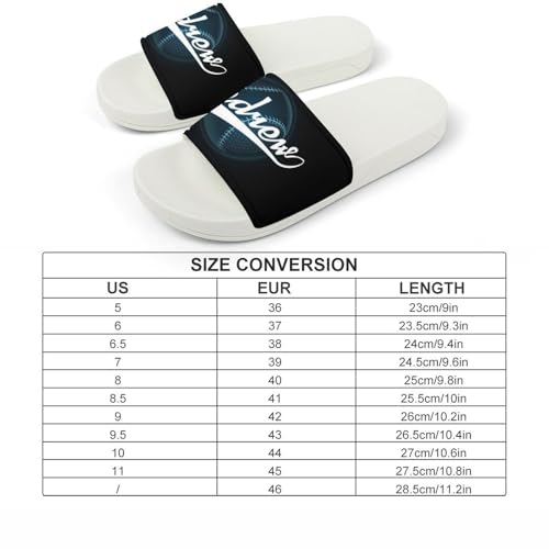 Custom Sports Slides Personalized Slippers - Baseball Sandals Quick Drying Softball Slippers Indoor Outdoor,Gifts for Men Youth Boy (White,Style 3)2