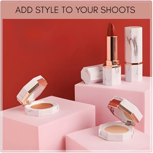 Image of SMILEDRIVE Product Photography Props 6-Piece Set, Pink | Jewelry Photo Shoot Props, Hard Foam Riser & Blocks, Lightweight, Waterproof, Re-usable