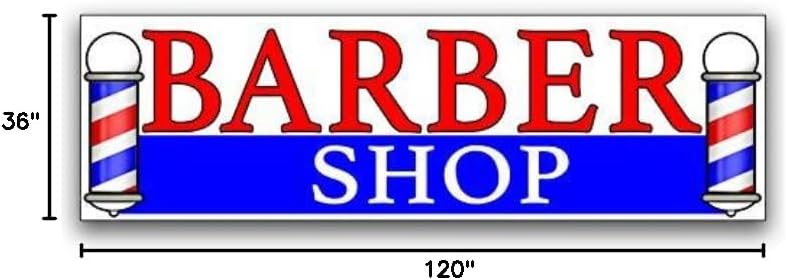 Barber Shop Vinyl Banner 10 Feet Wide by 3 Feet Tall