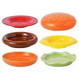 Generico De postre de cerámica - Contornos para ensalada | Snack cuadrado lavable en lavavajillas en el microondas - 6 niveles, forma hamburguesa, para entrantes y ensaladas, vajillas y decorat