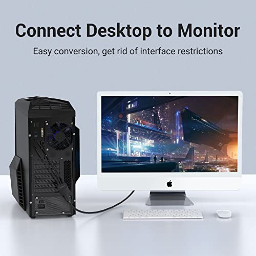 Vention Vga To Hdmi Adapter (Pc Vga Source Output To Tv/Monitor With Hdmi Connector) 1080P Video Dongle Adaptador Vga Converter With Audio Male To Female Cable For Computer Laptop Monitor Hdtv 0.5Ft #TOP2
