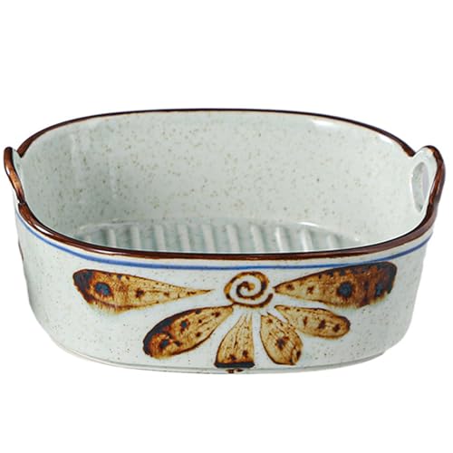 Pirofila piccola, in ceramica, con manici in ceramica, piccolo forno per lasagne, tiramisù, stampo da forno