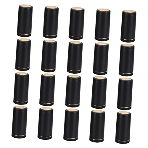 DECHOUS 100Pcs Black Wine Bottle Capsules PVC Heat Shrink Wraps for Sealing Wine Bottles for Home Use and Wine Preservation for Restaurants and Bars