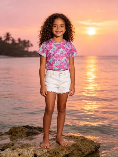 Image of ENLACHIC Girls Teens Pink Flamingo Printed Summer Short Sleeve T-Shirts Cute 3-16 Years