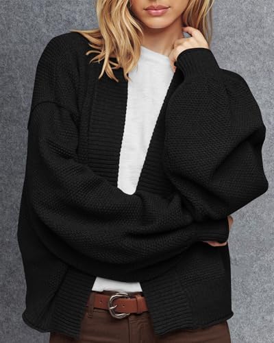 BTFBM Womens Oversized Cardigan Sweaters 2025 Fall Long Sleeve Knit Open Front Lightweight Sweater Outwear Coats2