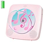 CD Player Portable: Kegaudio CD Players for Home with Speakers Bluetooth Remote Control Removable Dust Cover Desktop Wall Mounted CD Player with Radio Support USB/AUX Playback Headphone Jack Pink