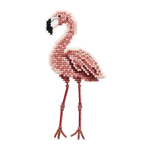 Flamingo Beaded Counted Cross Stitch Ornament Kit Mill Hill 2010 Spring Bouquet MH180105