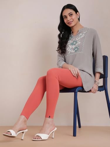 Image of TWIN BIRDS Super Stretchable Cotton Elasthane Fabric Ankle Length Leggings for Women