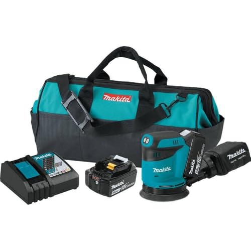Makita XOB01-R 18V LXT Lithium-Ion 5 in. Cordless Random Orbit Sander Kit (3 Ah) (Renewed)