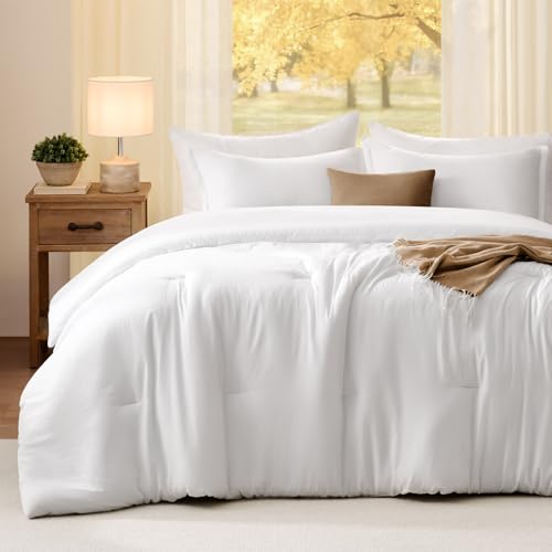 Quataly Queen Comforter Sets White,3PCS Soft Lightweight Breathable Bedding Comforter Sets for All...