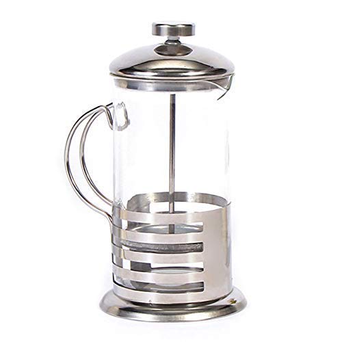 Manuelle Kaffee Espressomaschine Topf Französisch Kaffee Tee Perkolator Filter Edelstahl Glas Teekanne Cafetiere Presskolben 350 ml, für Zuhause,