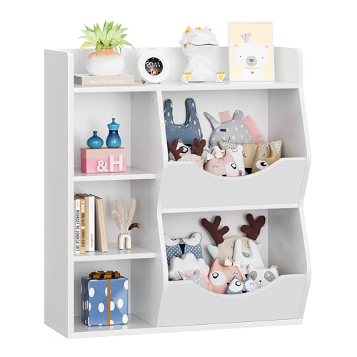 GarveeHome Kids Toy Storage Organizer, Children Bookcase with Storage Cubbies, Toddler Toy Shelf for Playroom, Living Room, Nursery