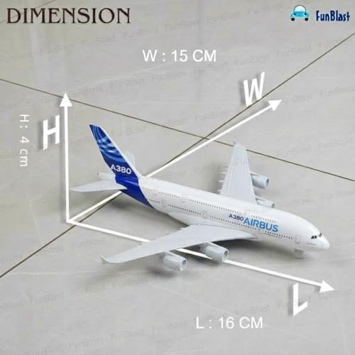 Image of FunBlast Diecast Aeroplane Scale Model - Airplane Miniature Model Only for Display, Size -14 Cm (A380-Airbus)