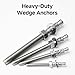 Mywish 1/2 x 7 Inch Wedge Anchors, 5Pcs 304 Stainless Steel Industrial 1/2 Heavy Duty Industrial Masonry Wdege Anchor Bolts for Brick Cement and Concrete, Bright Finish