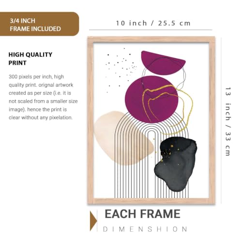 Image of kotart Painting for Wall Decoration - Modern Art Wall Decor Framed Painting for Living Room Bedroom - Framed Wall Posters /Paintings with Frame Set of 3 (Art 3, 10x13 inch)