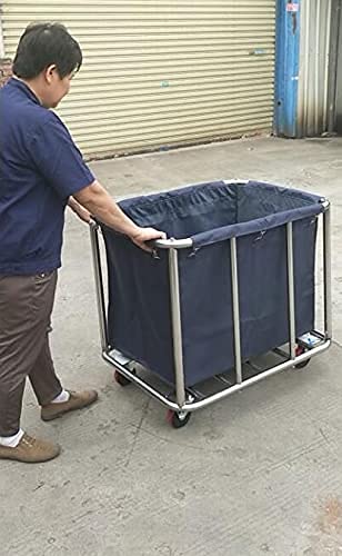 Carrito de lavandería resistente con ruedas y gran espacio total 5