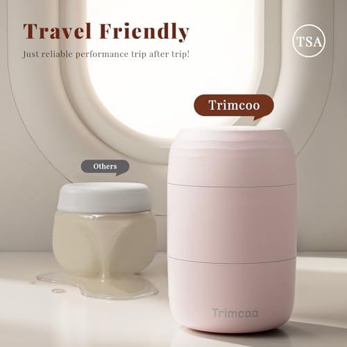 New Travel Toiletry Containers [Ultra Leakproof] TSA-Approved, PLA Hard Shell Jars with 5 Magnetic Labels, Wide Mouth Bottles for Lotion, Cleanser, Shampoo, Conditioner, Pink, 3 Pack, 2OZ3