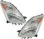 Evan-Fischer Headlight Set of 2 Compatible with 2004-2006 Toyota Prius Clear Lens Halogen