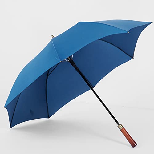 49 Zoll Großer Golfschirm, Automatisch Geöffneter Windfester Regenschirm, Mit Rutschfestem Holzgriff, 8-Rippen-Luxus-Business-Stockschirm Für Männer, Frauen Und Familie Cover