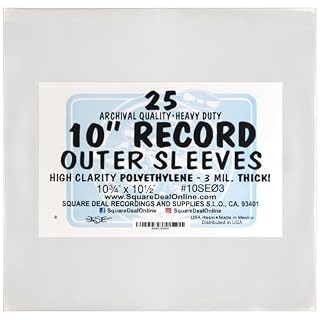 (25-Pack) 10 Inch 78rpm Clear Vinyl Record Outer Sleeves – Heavy-Duty 3 Mil High-Clarity Polyethylene – Flush Cut, Archival-Quality Protection for Album Covers – Shields from Dust, Scratches & Wear - Les Beatles, Paul McCartney, John Lennon, RIngo Starr, George Harrison