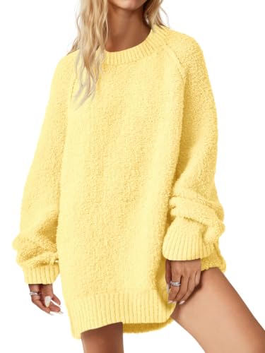 Image of Saodimallsu Womens Oversized Sweater Fuzzy Long Sleeve Casual Tunic Sweater