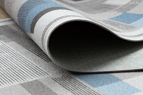 Tapis de course antidérapant LISTRA géométrique gris vendu au mètre - 8