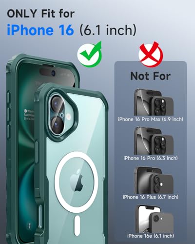 seacosmo for iPhone 16 Phone Case with Privacy Screen Protector Green - image 5