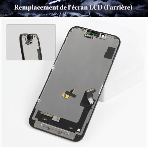 SRJTEK Écran de remplacement pour iPhone 16e pour iPhone 16e LCD A3212 A3408 A3410 A3409 Digitizer Kit de réparation d'écran tactile (noir, sans cadre) – vue 7