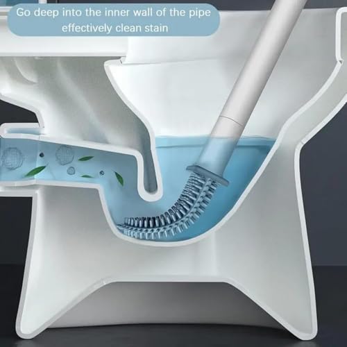 Image of Zuku Toilet Cleaning Brush Bathroom Cleaning Accessories Toilet Brush with Holder Stand Silicon Toilet Brush Cleaner Commode Cleaning Brush Wall Mounted Bathroom Cleaning Accessories(White,Pack of 2)