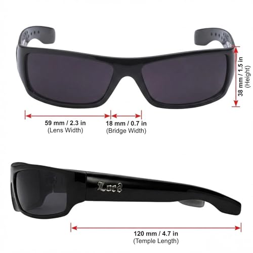 Image of Locs Mad Dog Hardcore Gangster Cholo Narrow Rectangular Sunglasses