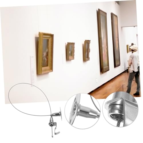 Image of Stainless Steel Wire Rope Hanging System for Pictures and Lights Adjustable Gallery Display and Versatile Steel Cable Hangers