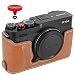 Produktbild NO1ACCESSORY PU-Leder-Kameratasche Hälfte Cover Tasche Gehäuse Kompatibel mit Fujifilm Fuji X-E4 XE4 + Auslöseknopf (Braun)