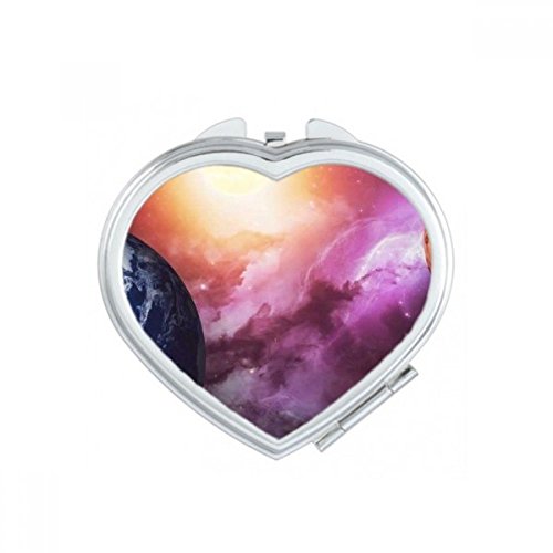 Miroir de poche compact maquillage portable planètes Terre