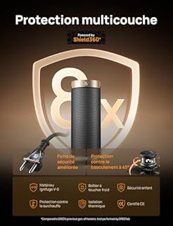 Dreo Chauffage d'appoint, électrique, céramique, PTC1800 W, Télécommande, Protection anti-basculement et anti surchauffe, Minuterie 1-12 h, 70° Oscillation, Solaris Slim H3