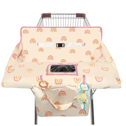 Image of Shopping Cart Cover for Baby,2-in-1 High Chair Cover with Portable Cloth Bag,Cart Seat Pad for Babies Grocery Cushion Cover Restaurant,Suitable for All Supermarkets