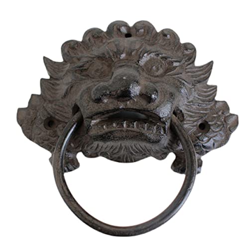 HAIXHX Heurtoir de Porte Heurtoirs de Porte à tête de Lion Vintage, Heurtoirs de Porte d'entrée Farmhouse Home Decor avec vis pour Porte opposée Porte en Bois Cour Cover
