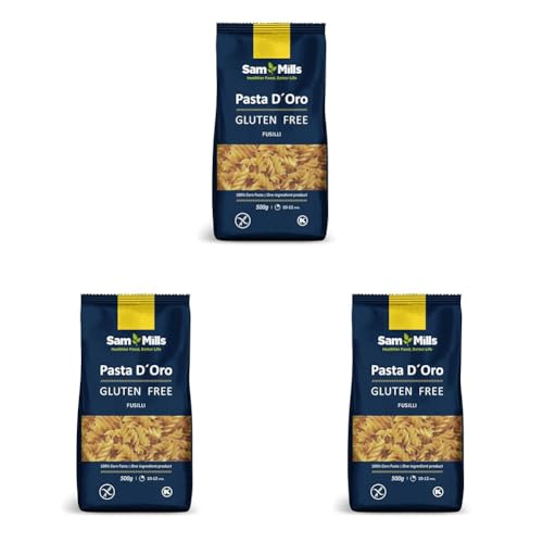 Sam Mills - Fusilli Sin Gluten - 1 paquete de 1500 g - 100% Harina de Maíz - Fabricado en Instalaciones Sin Gluten - Mejora el Tránsito Intestinal - Ideal para Dietas Veganas