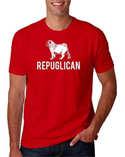 Hot Ass Tees Adult Unisex Repuglican Pug Life T-Shirt Red XX-Large